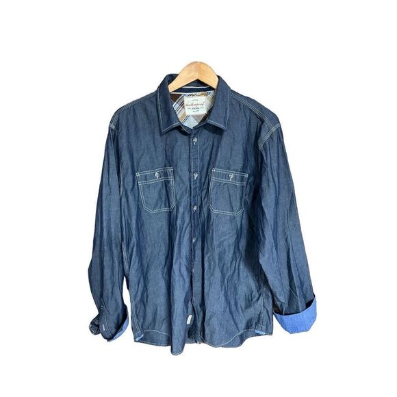 Weatherproof Denim Colored Long Sleeve Button Cotton Extra Large (XL) - Picture 1 of 6